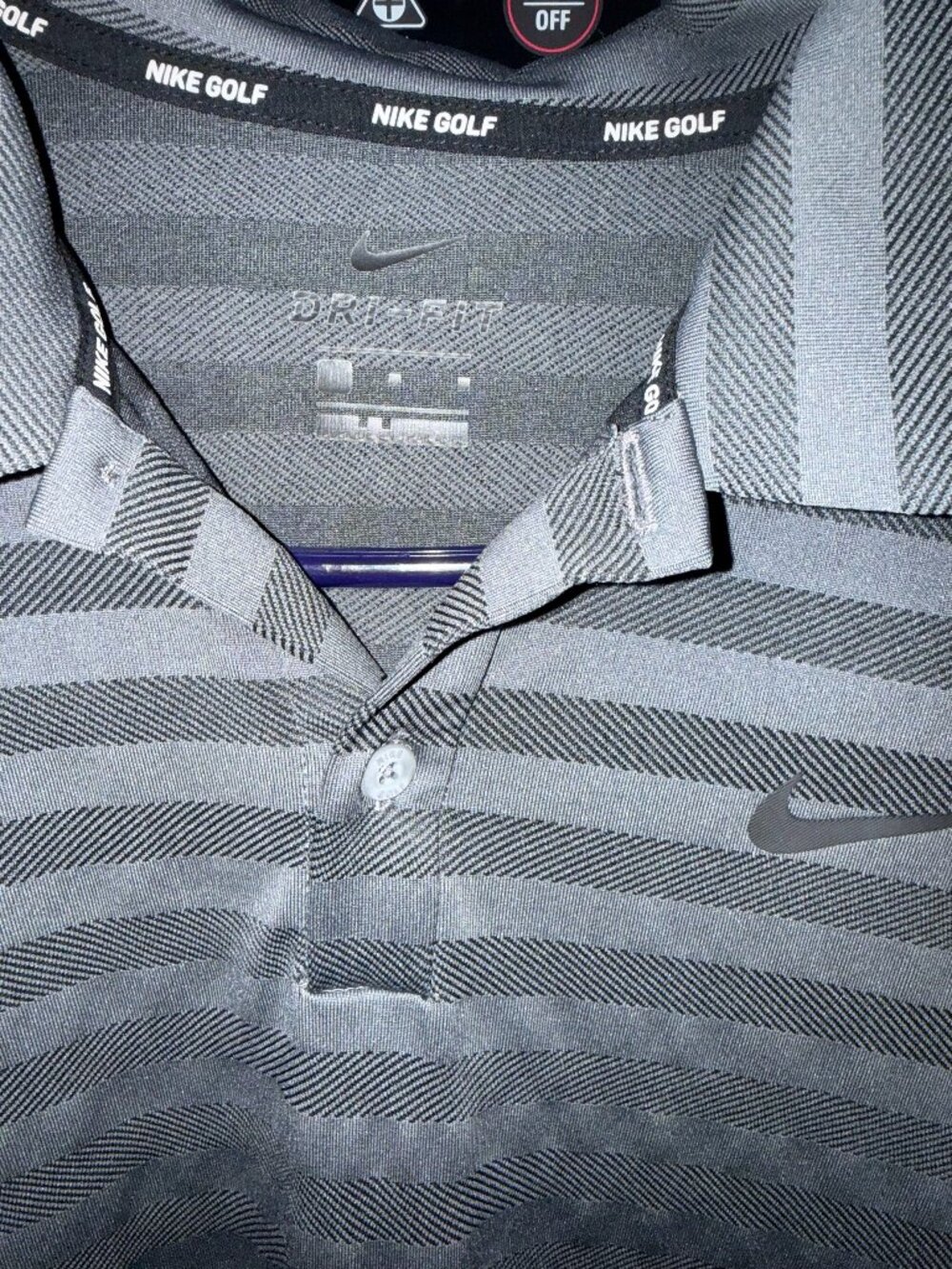 Nike Golf Dri-FIT Polo Shirt Size M - Grey Stripes